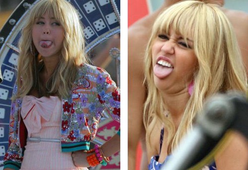 Hành động lè lưỡi của Miley Cyrus đã bắt đầu từ bộ phim Hannah Montana năm 2008. Ban đầu người hâm mộ vô cùng thích thú với biểu cảm này của cô bởi trông nó khá dễ thương.